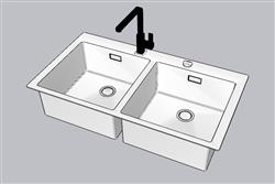 厨房水槽洗菜池SU模型