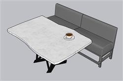 卡座咖啡桌SU模型