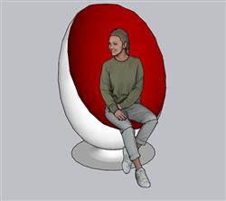 蛋蛋椅SU模型