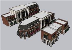 商业街建筑SU模型