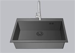 现代水槽洗菜盆草图模型(ID46015)