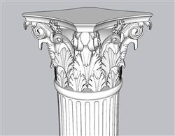 罗马柱柱头石柱SU模型