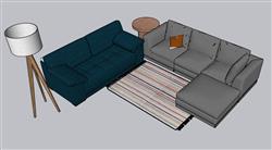 客厅沙发落地灯草图模型(ID51104)