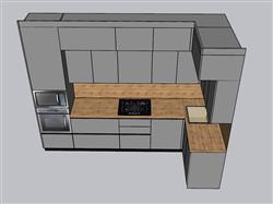 L形厨房橱柜SU模型