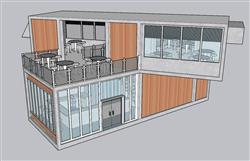 集装箱咖啡厅草图模型(ID51135)