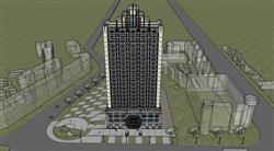 高层酒店SU模型