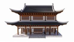 中式古建大殿SU模型