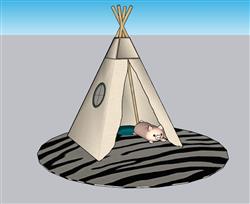 儿童帐篷小猪SU模型
