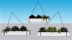 壁挂式植物花箱su植物素材草图模型(ID52191)