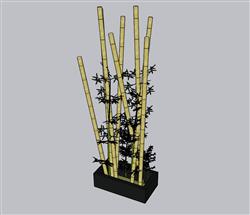 竹子景观小品SU模型