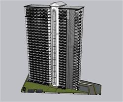 高层住宅楼建筑SU模型