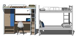铁架子床双层床高架床模型库草图模型(ID53250)
