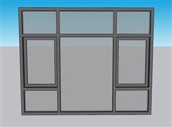 落地窗玻璃窗sketchup草图大师草图模型(ID53288)