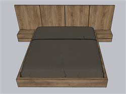 木板床铺SU模型