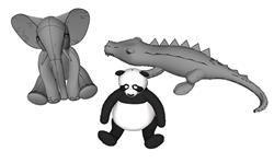 熊猫鳄鱼大象玩具草图大师素材草图模型(ID53409)
