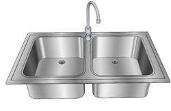 厨房洗菜池水槽免费su模型库草图模型(ID56362)