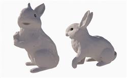 小白兔兔子雕塑SU模型