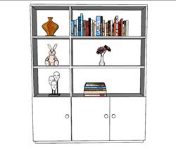书柜书架置物柜SU模型