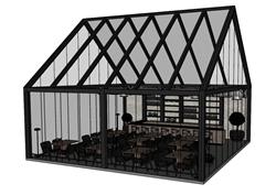 餐饮店咖啡屋SU模型
