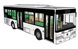 公交车巴士车su模型下载草图模型(ID64688)