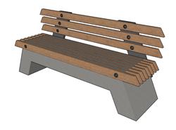 户外长椅长凳sketchup模型下载草图模型(ID66760)