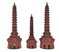 古建古塔寺庙SU模型