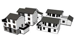 中式乡村建筑农村SU模型(ID79951)