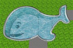 鲸鱼游泳池SU模型