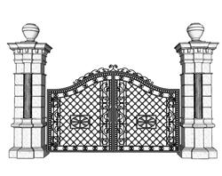 铁艺大门SU模型