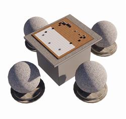 石桌五子棋棋盘SU模型