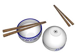 碗筷餐具SU模型
