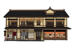 日式建筑店铺SU模型