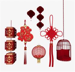 中式灯笼中国结装饰su模型(ID89696)
