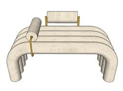 奶油凳子坐凳su模型(ID89704)