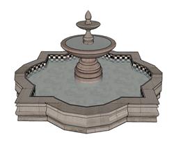 欧式喷泉su模型(ID89740)