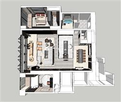 新中式家装大平层SU模型