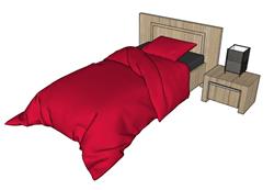 单人床床铺SU模型