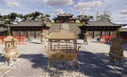中式古建寺庙su模型(ID90267)