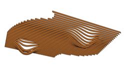 木质艺术吊顶su模型(ID90304)