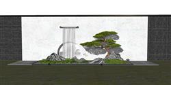 中式庭院景观流水su模型(ID90313)