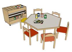儿童桌画画桌儿童画SU模型