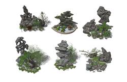 假山石景观石su模型(ID90529)