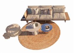 木质沙发茶几su模型(ID90717)
