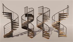 su螺旋梯旋转楼梯模型(ID90822)