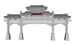 su中式牌坊门楼模型(ID91012)