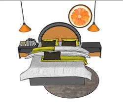 橘子床铺SU模型