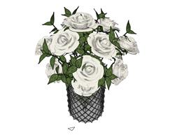 白玫瑰花瓶SU模型