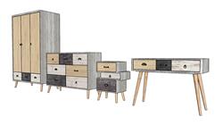 木柜木桌家具SU模型