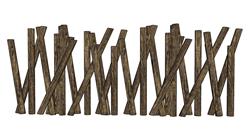 木头篱笆栅栏SU模型
