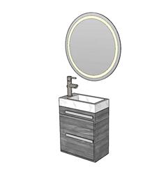 浴室柜圆镜SU模型